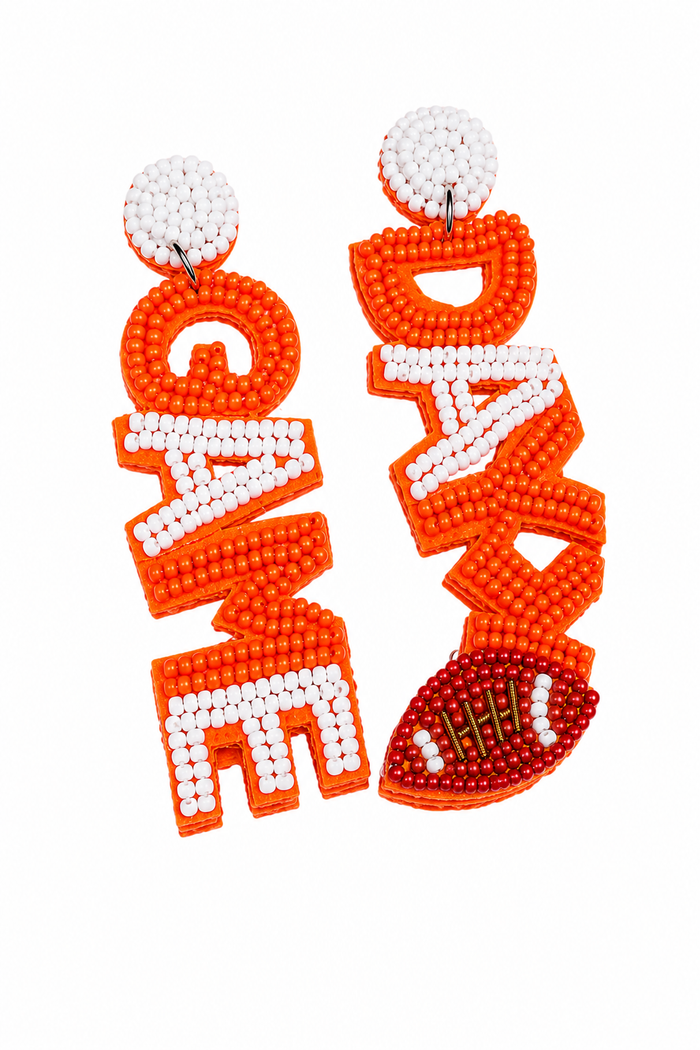 Orange Game Day Earrings