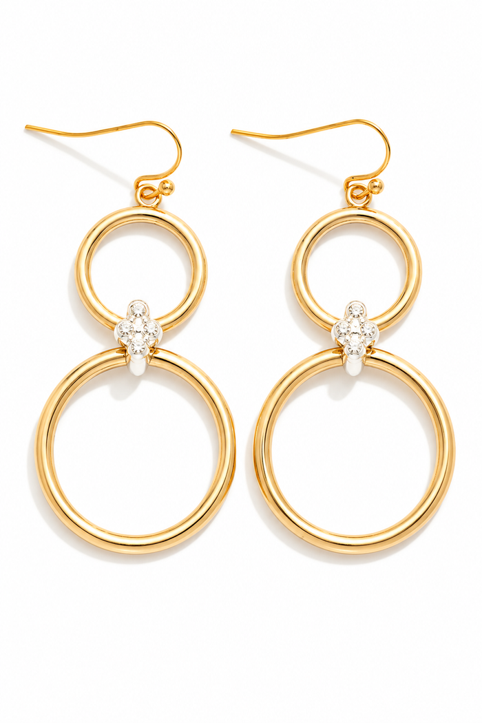 Golden Duo Drop Earrings