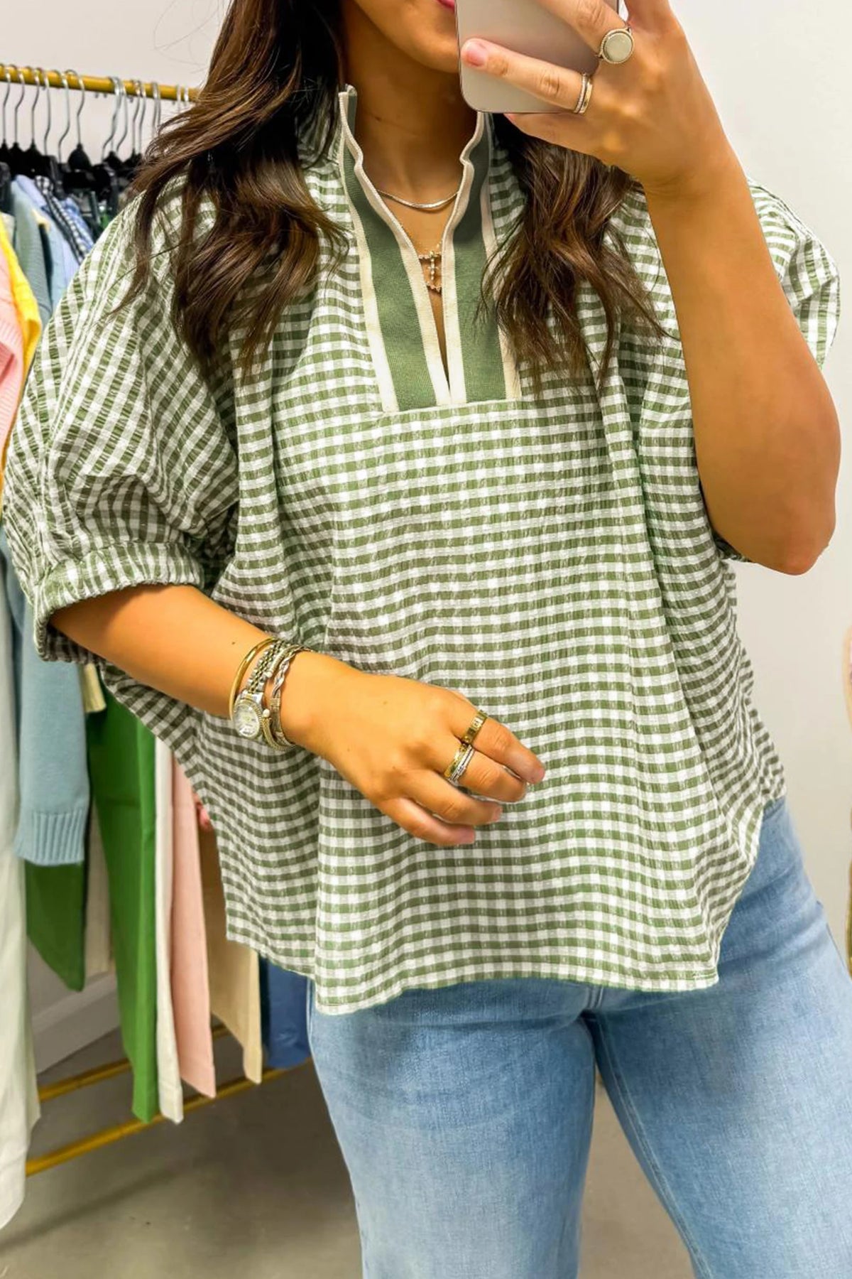 Leah Gingham Top