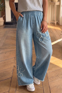 Savannah Frayed Floral Denim