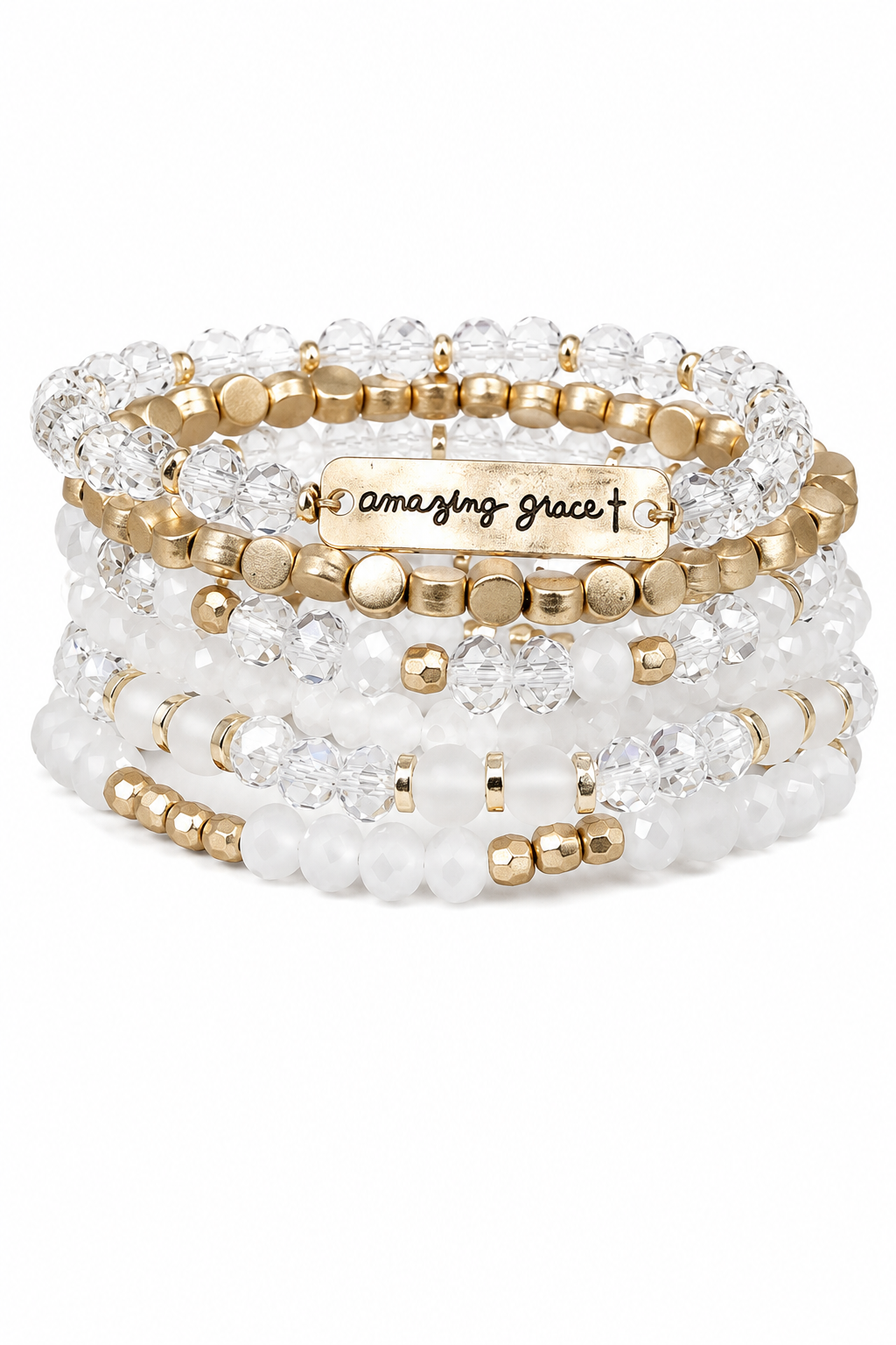 Frosted Amazing Grace Bracelet Set