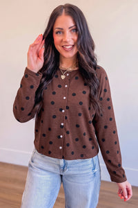 Agatha Polka Dot Cropped Cardigan