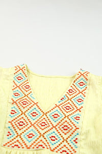 Suri Embroidery Ruffle Top