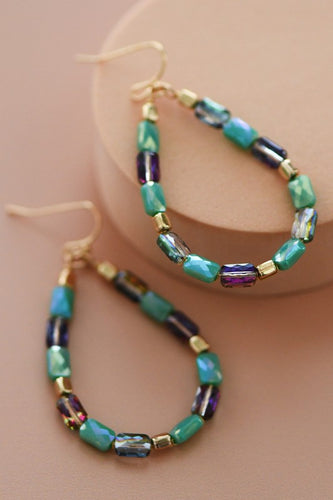 Livia Crystal Earrings in Turquoise