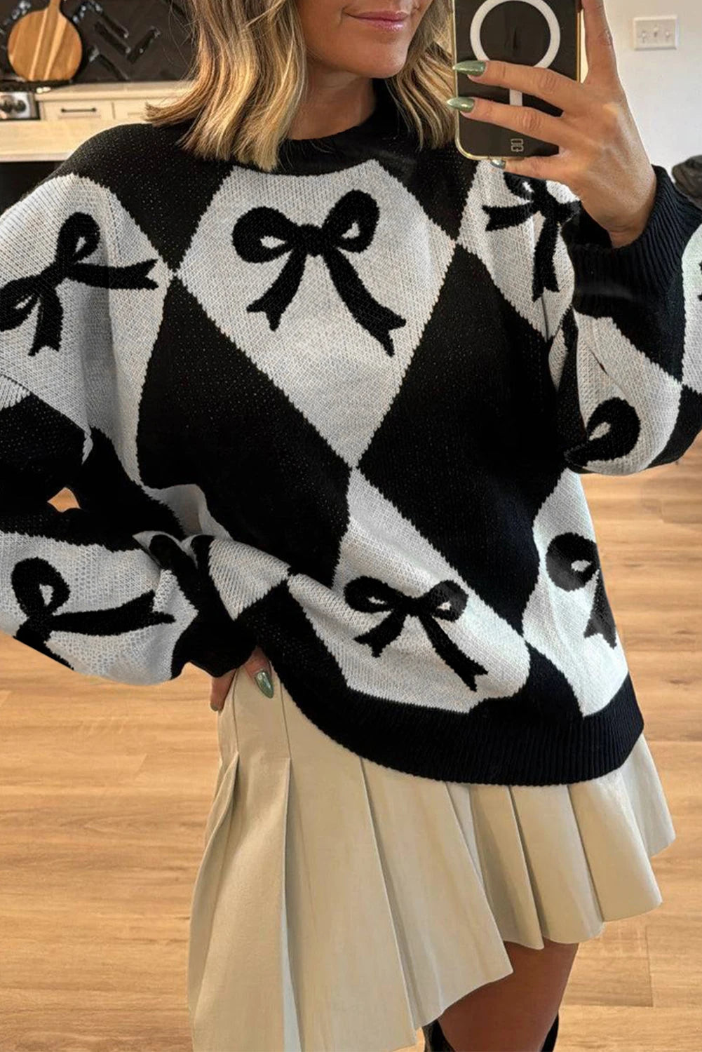 Asher Bow Print Sweater