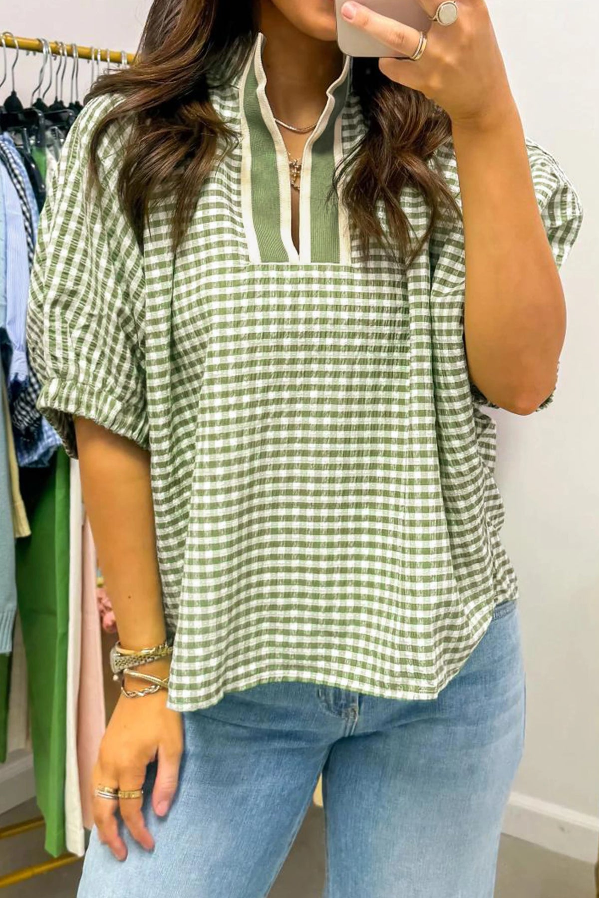 Leah Gingham Top