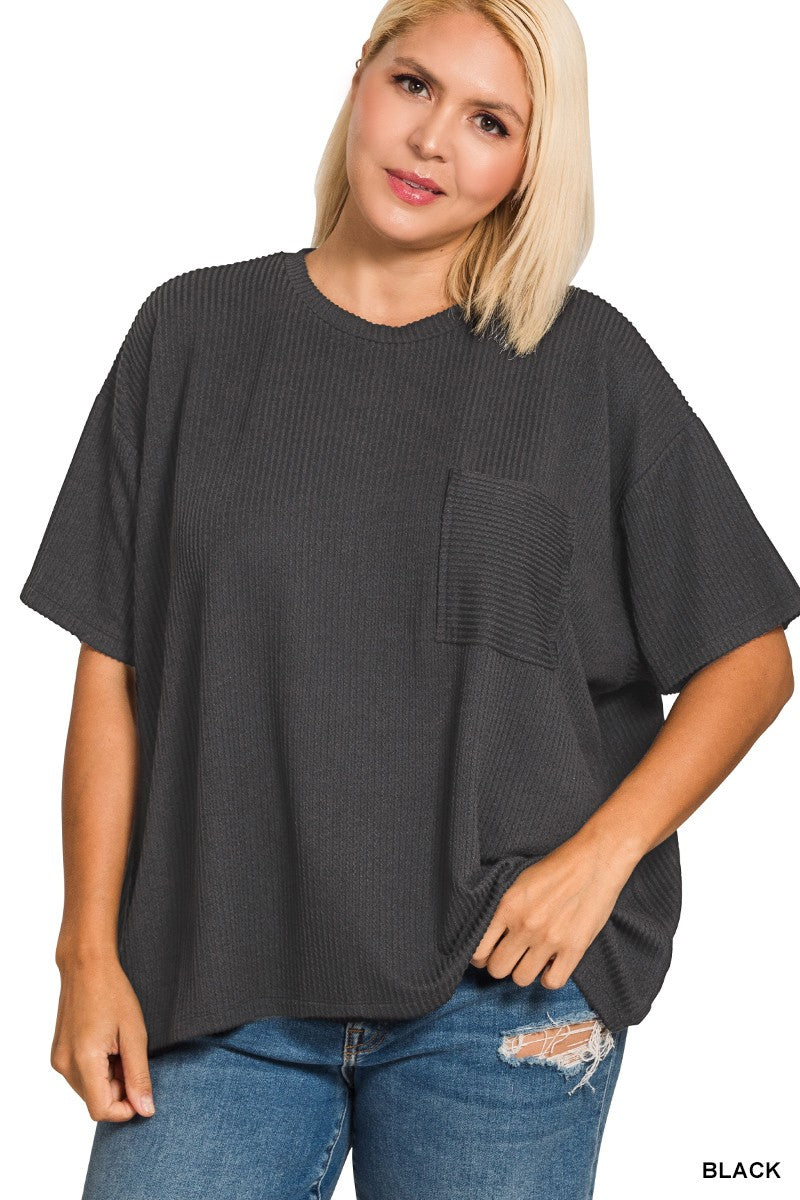 Boone Raised Rib Top Curvy