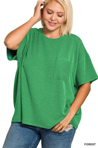 Boone Raised Rib Top Curvy