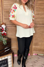 Ellie Embroidered Sleeve Top