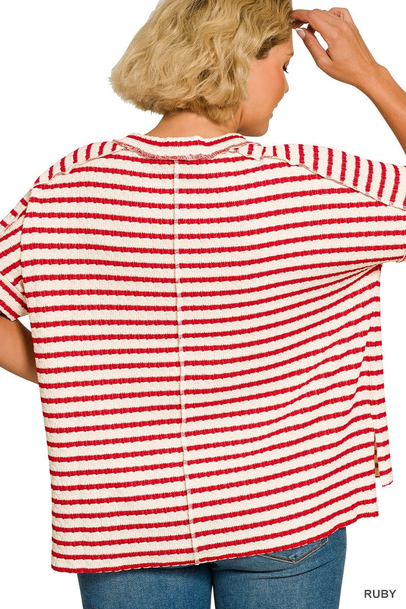 Livvy Grace Striped Top Curvy