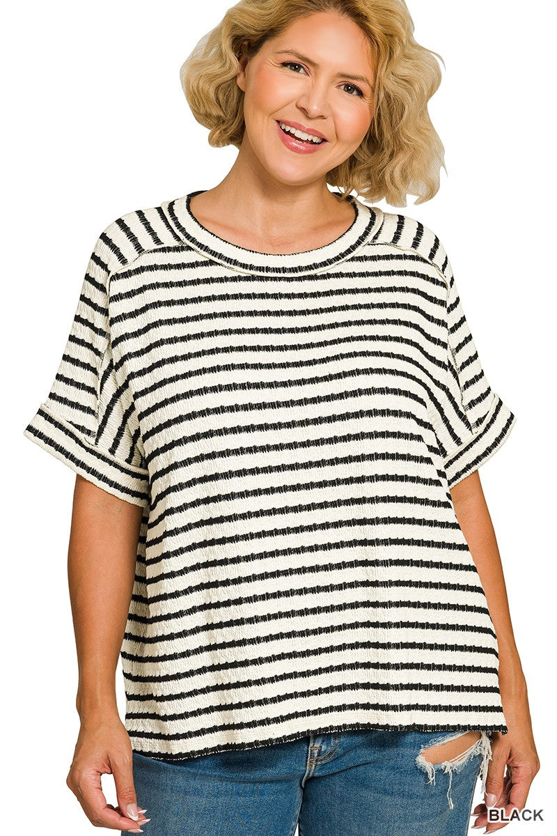 Livvy Grace Striped Top Curvy