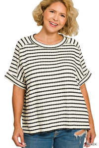 Livvy Grace Striped Top Curvy