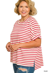 Livvy Grace Striped Top Curvy