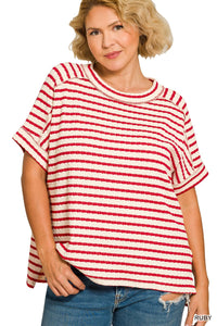 Livvy Grace Striped Top Curvy