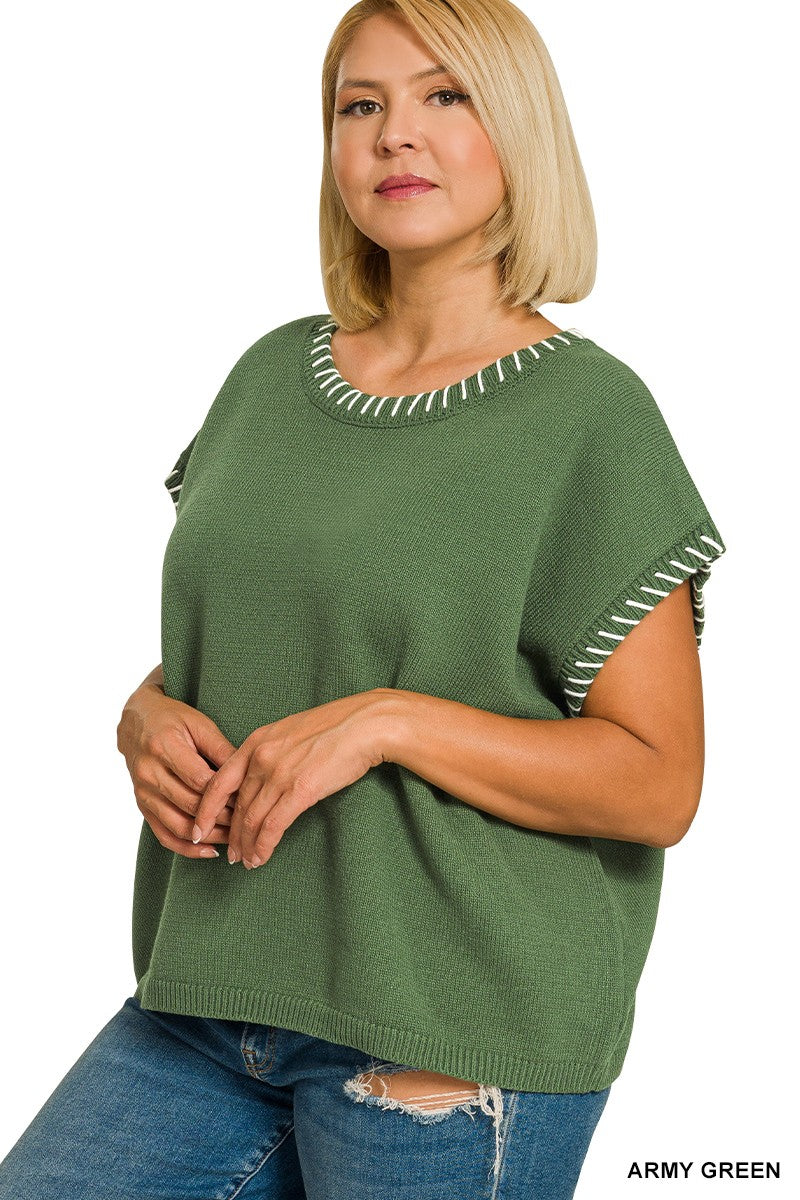 Blessings Stitched Sweater Curvy