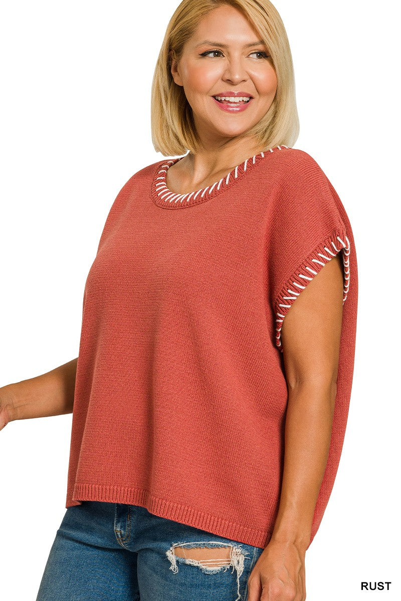 Blessings Stitched Sweater Curvy