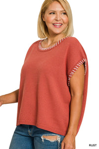 Blessings Stitched Sweater Curvy