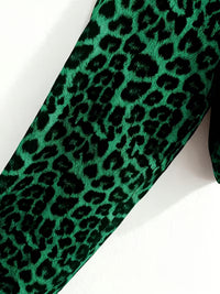 Millie Green Leopard Blouse in Curvy