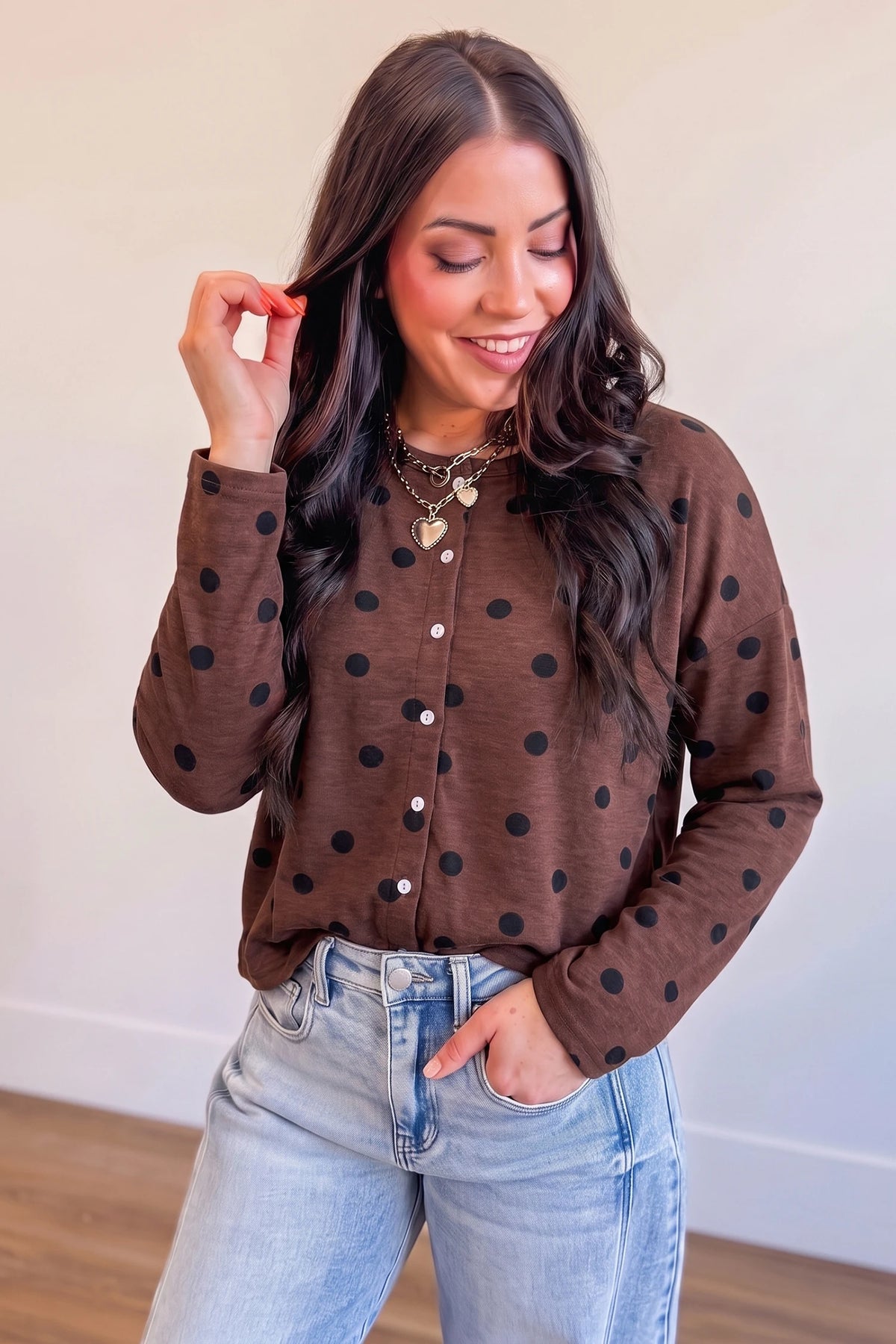Agatha Polka Dot Cropped Cardigan