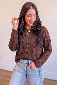 Agatha Polka Dot Cropped Cardigan