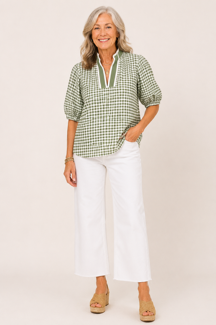 Leah Gingham Top