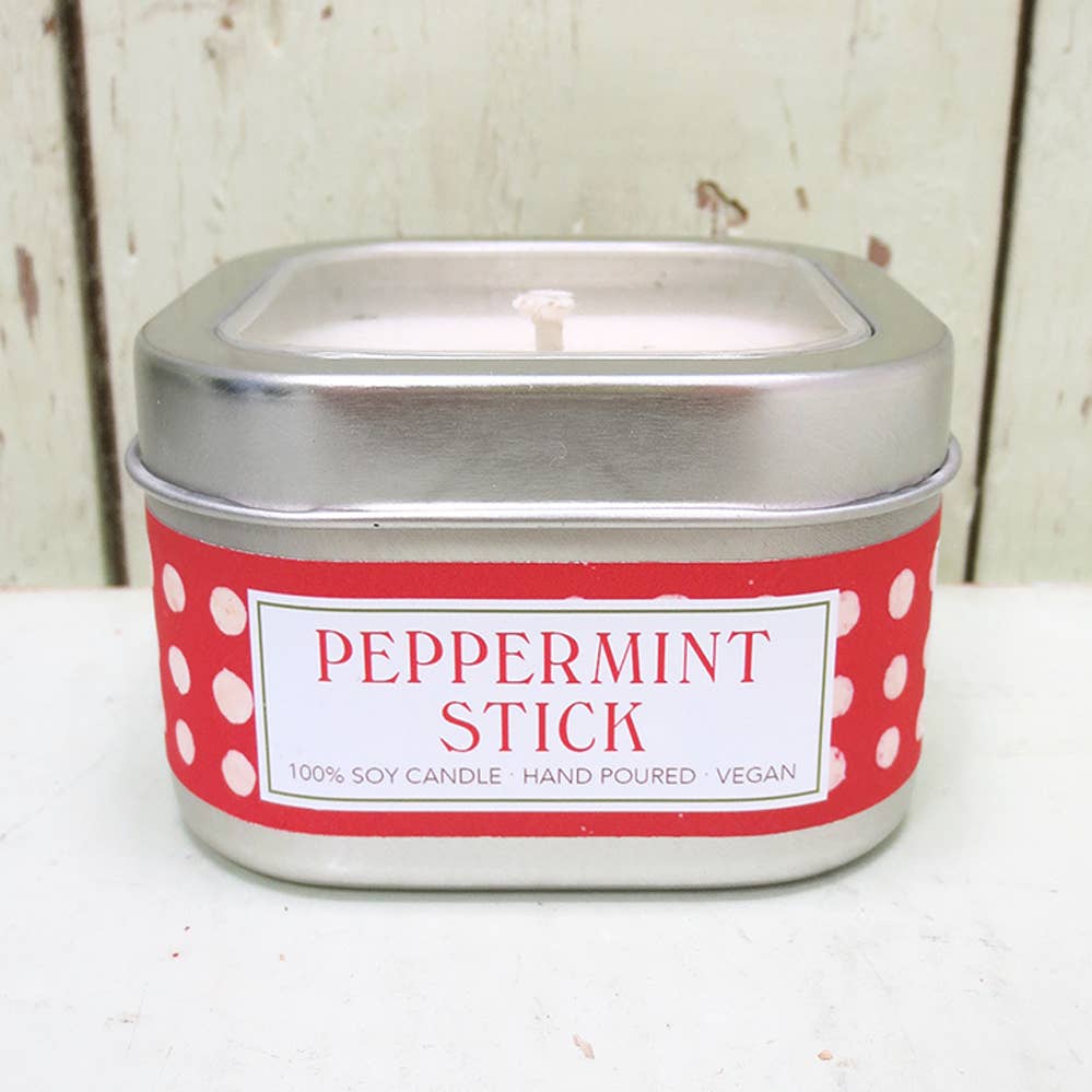 Peppermint Stick Candle & Soap Organdy Gift Set - Christmas