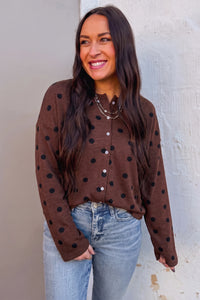 Agatha Polka Dot Cropped Cardigan