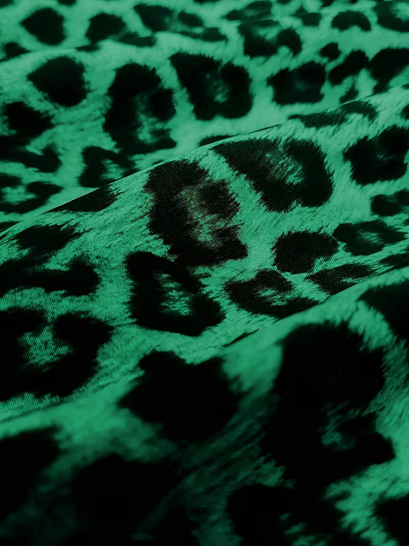 Millie Green Leopard Blouse in Curvy