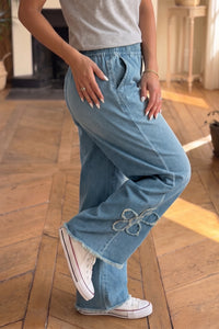 Savannah Frayed Floral Denim