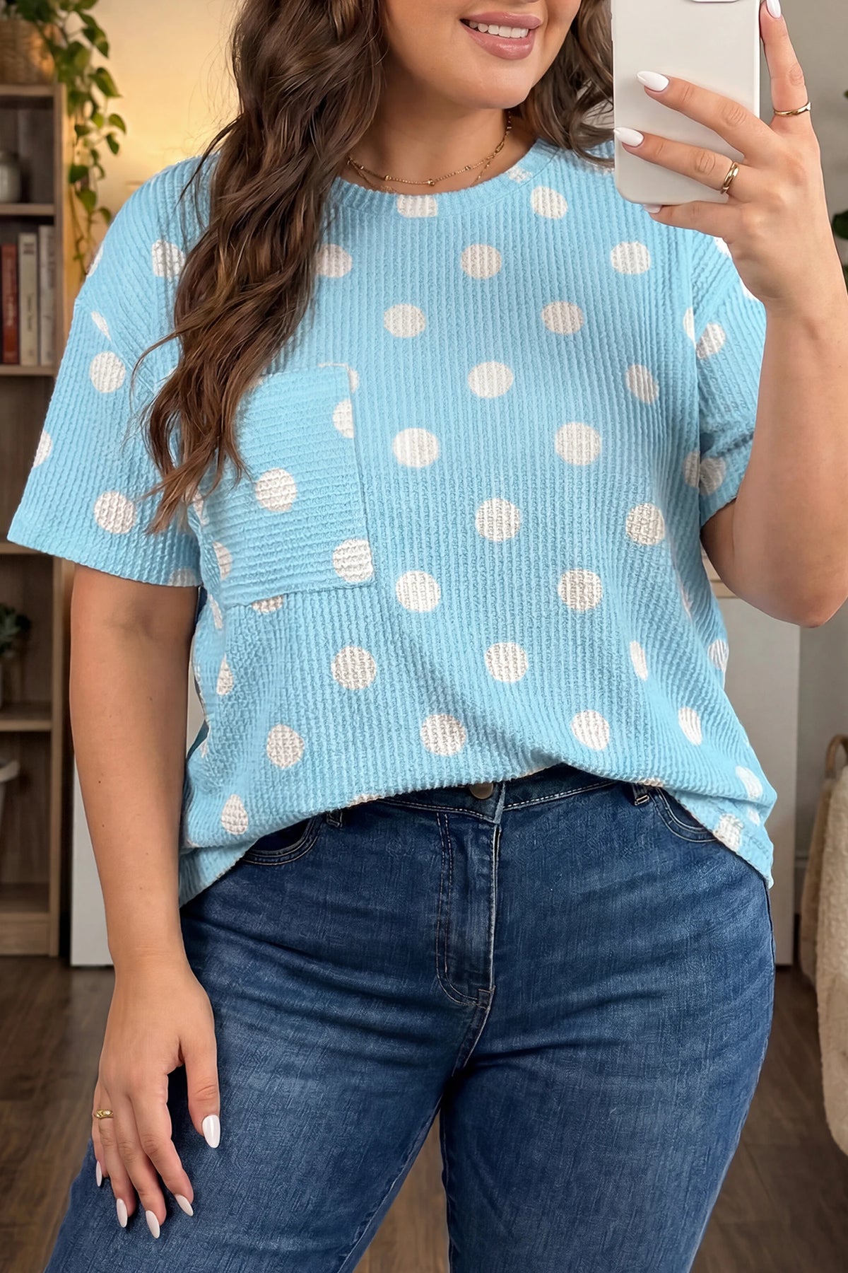 Lana Polka Dot Top Also in Curvy