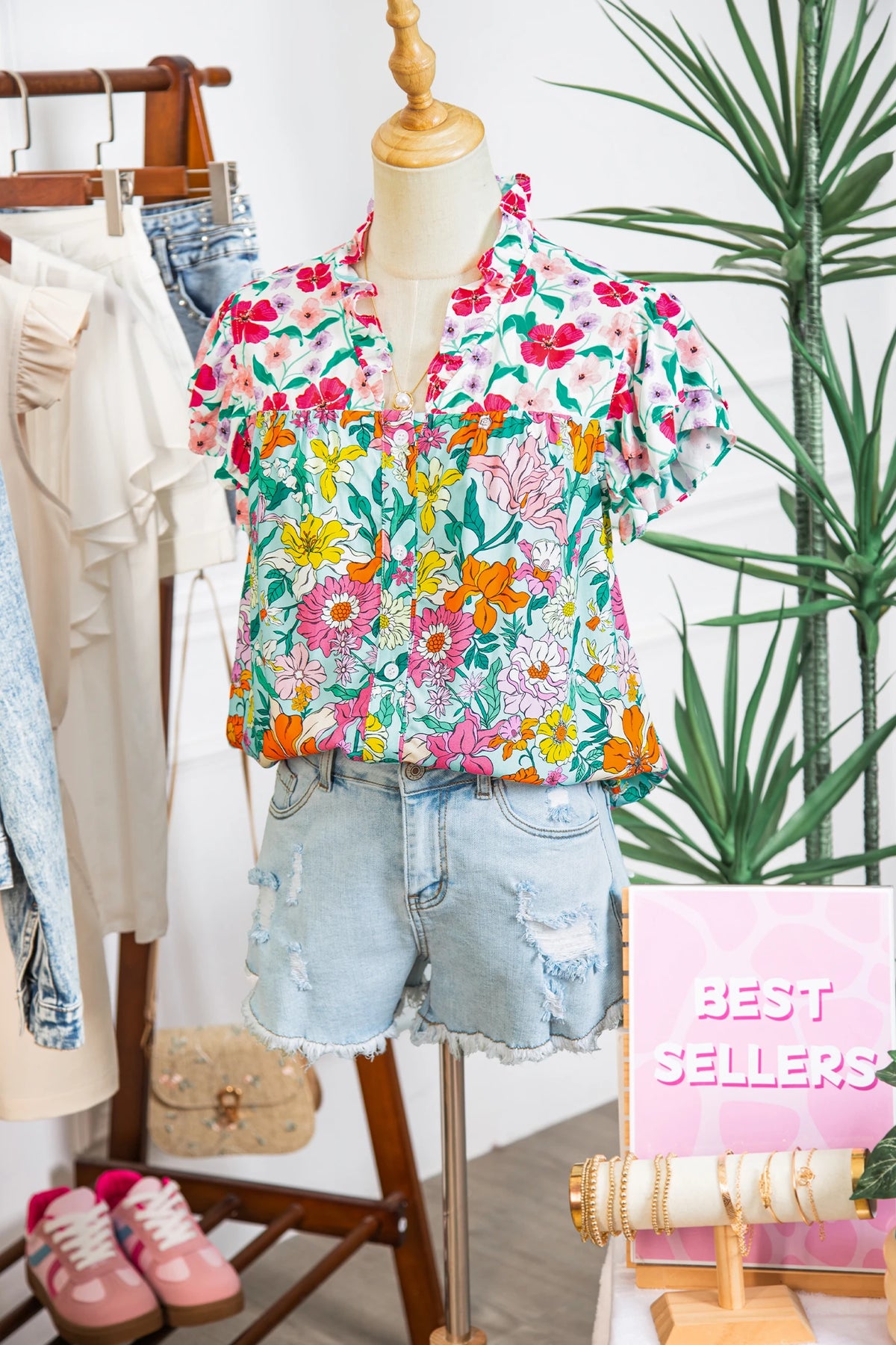 Rue Ruffled Sleeve Blouse