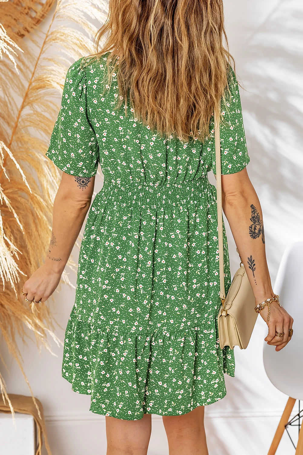 Rowena Green Floral Dress