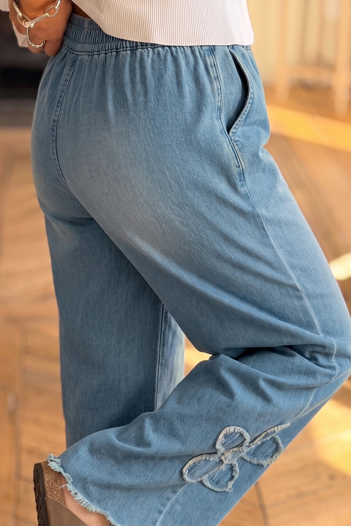 Savannah Frayed Floral Denim