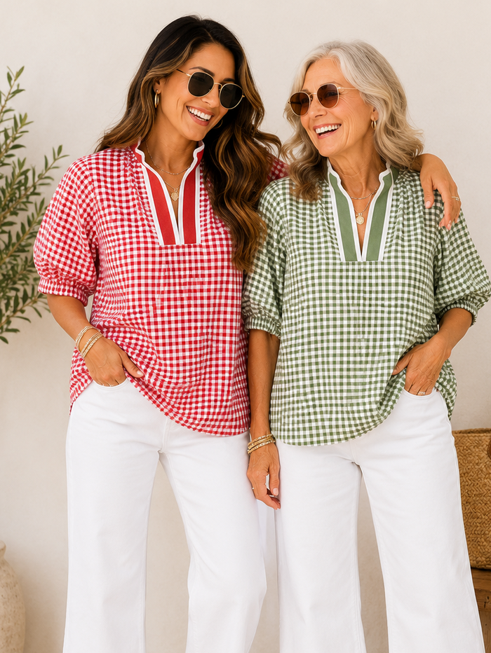 Leah Gingham Top