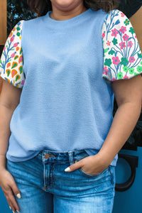 Tess Floral Sleeved Top Curvy