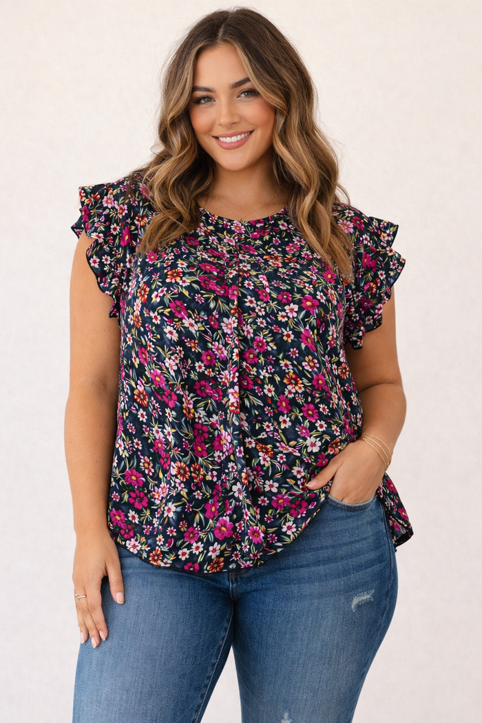 Abby Floral Top Curvy