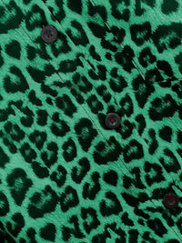 Millie Green Leopard Blouse in Curvy