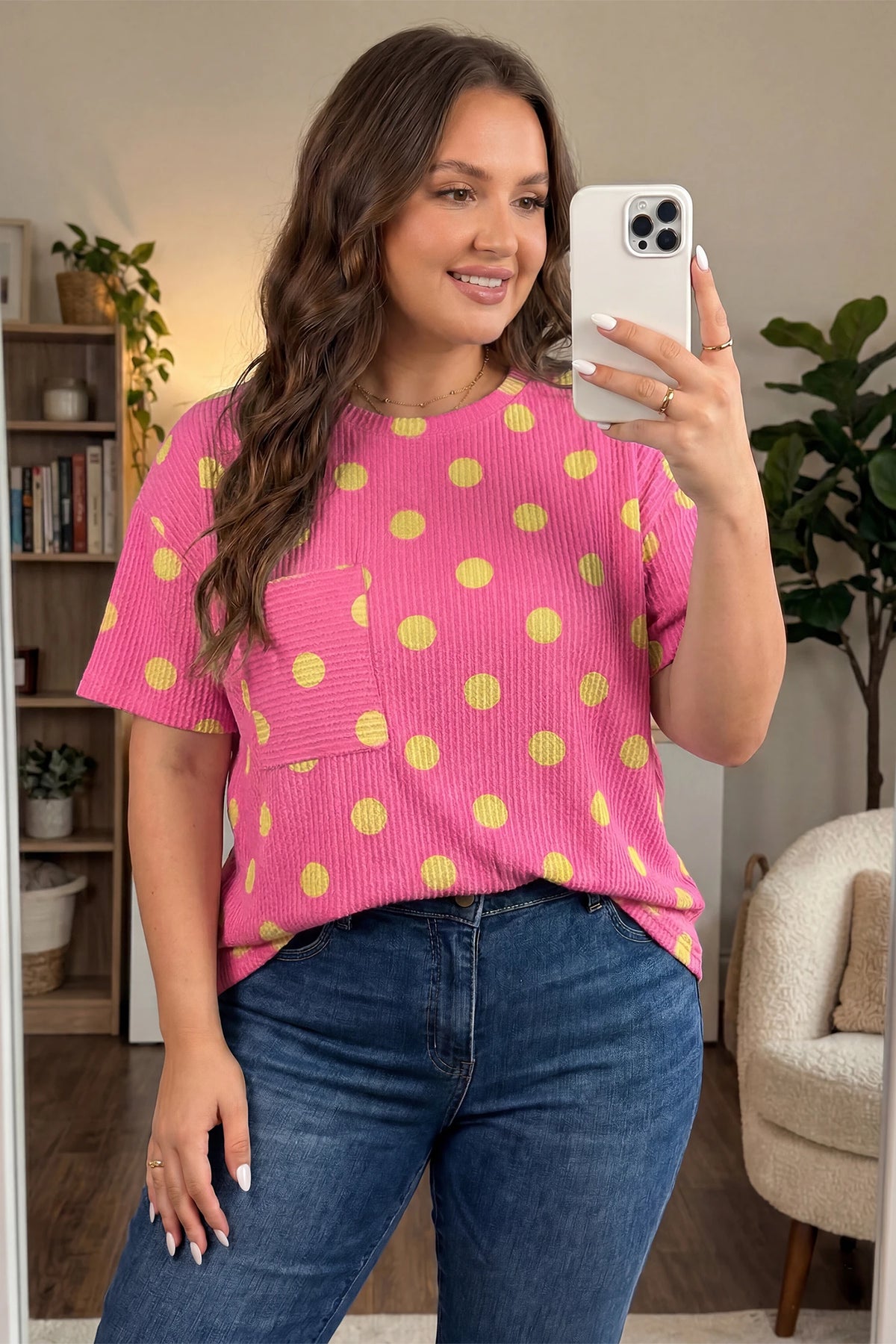 Lana Polka Dot Top Also in Curvy