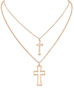 Aurora Layered Cross Necklace