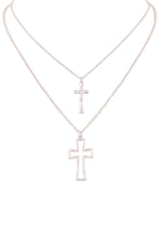 Aurora Layered Cross Necklace