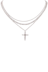 Sienna Layered Cross Necklace