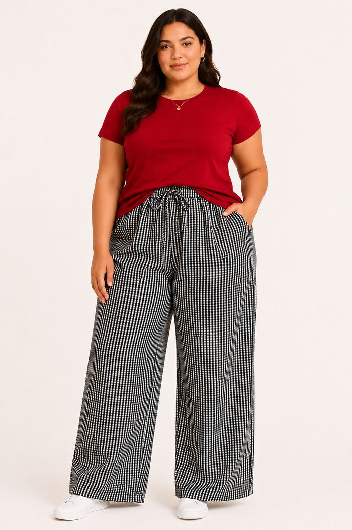 Gingham Lightweight Pants
