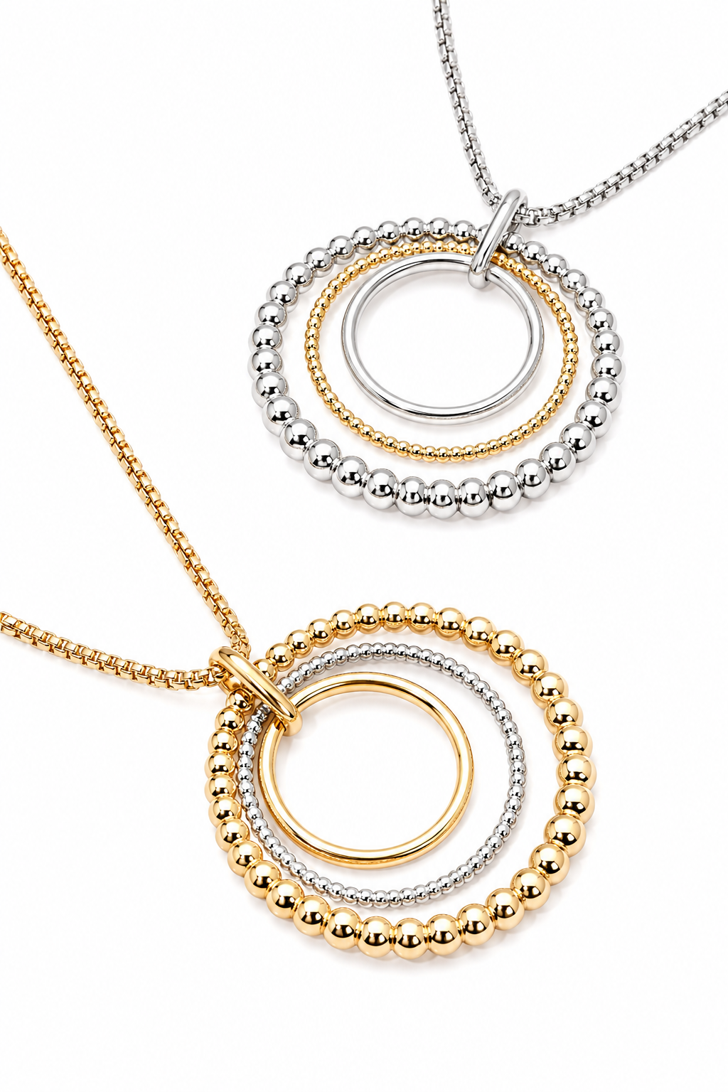 Lone Bubble Layered Ring Necklace