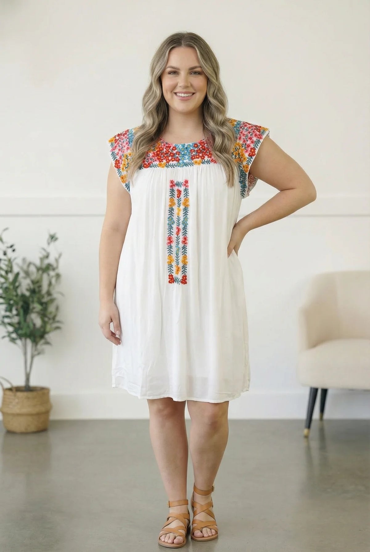 Marisol Embroidered Dress Curvy