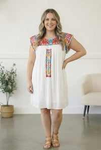 Marisol Embroidered Dress Curvy