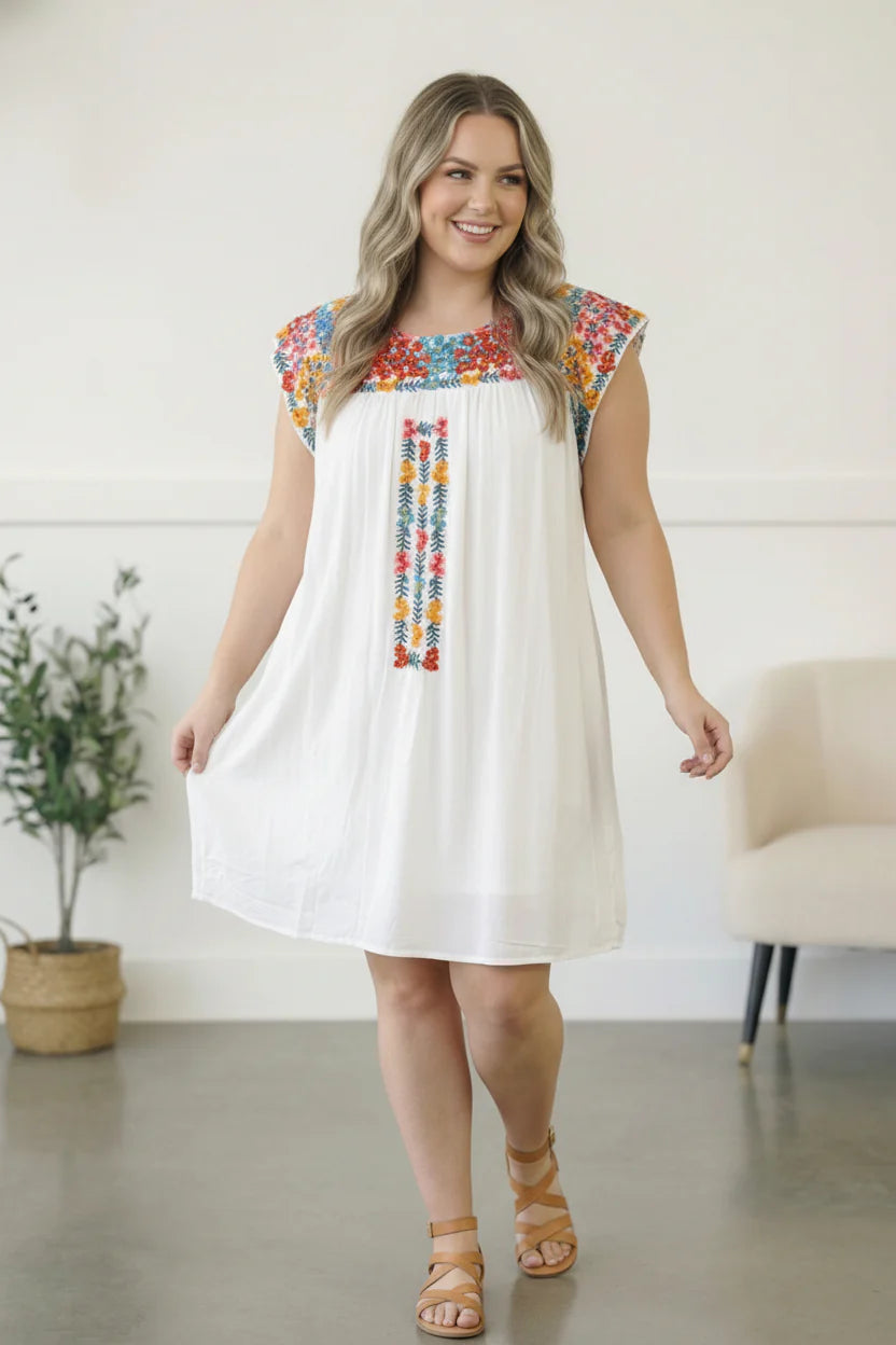 Marisol Embroidered Dress Curvy