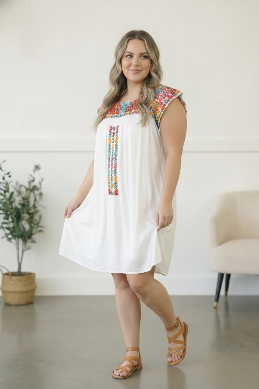 Marisol Embroidered Dress Curvy