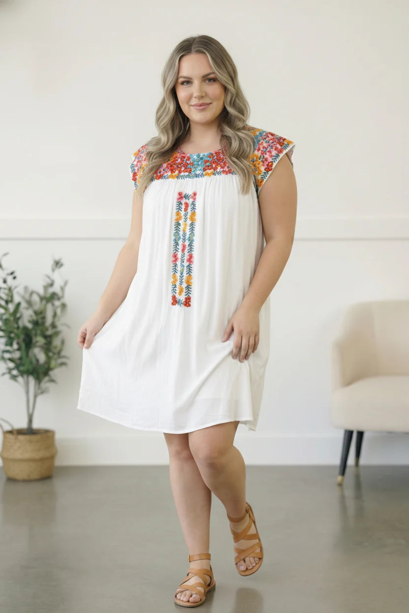 Marisol Embroidered Dress Curvy
