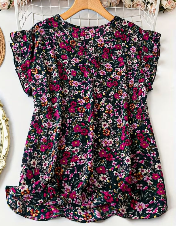 Abby Floral Top Curvy
