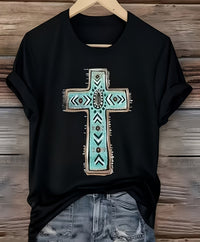Turquoise Cross Tee